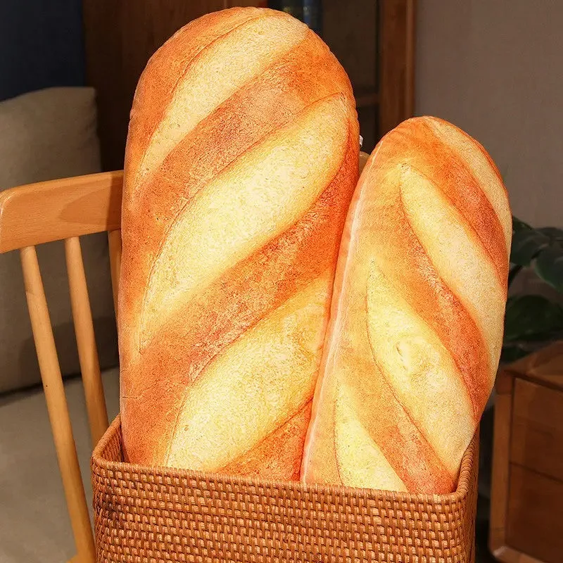 

Simulation French Bread Plush Pillow Stuffed Printing Images Food Plushie Peluche Party Prop Decor Sleeping Companion Man Gift