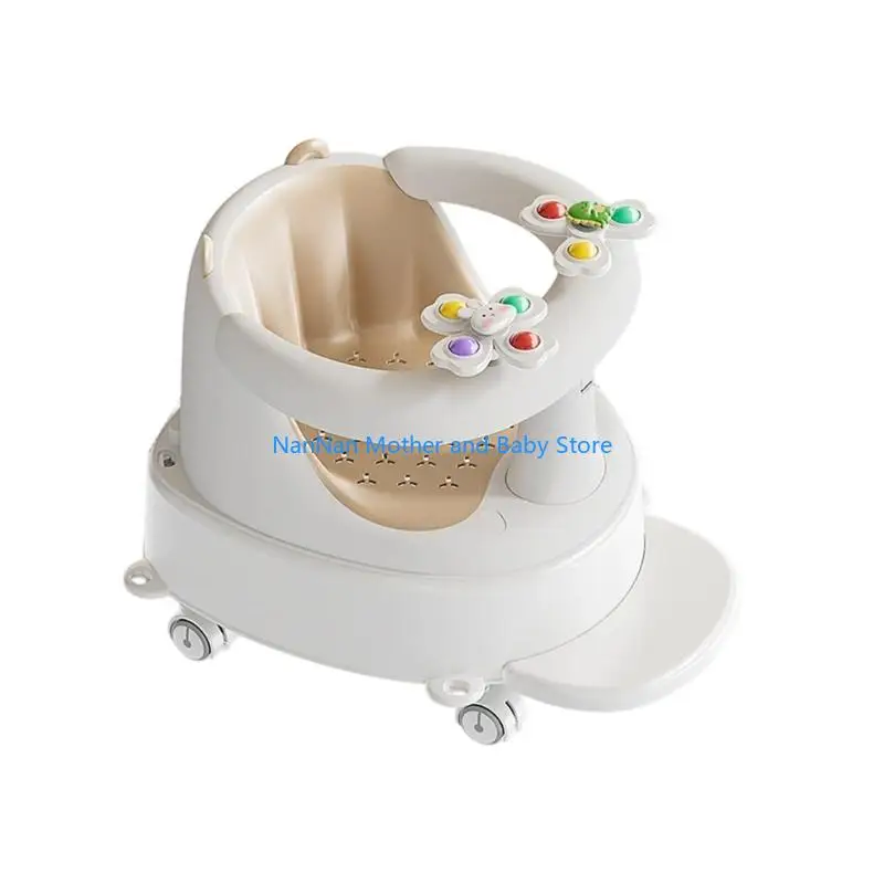 مقعد استحمام للأطفال لتجربة استحمام آمنة، فتحة تصريف سريعة، قاعدة مضادة للانزلاق، مساعد الجلوس التنموي #3