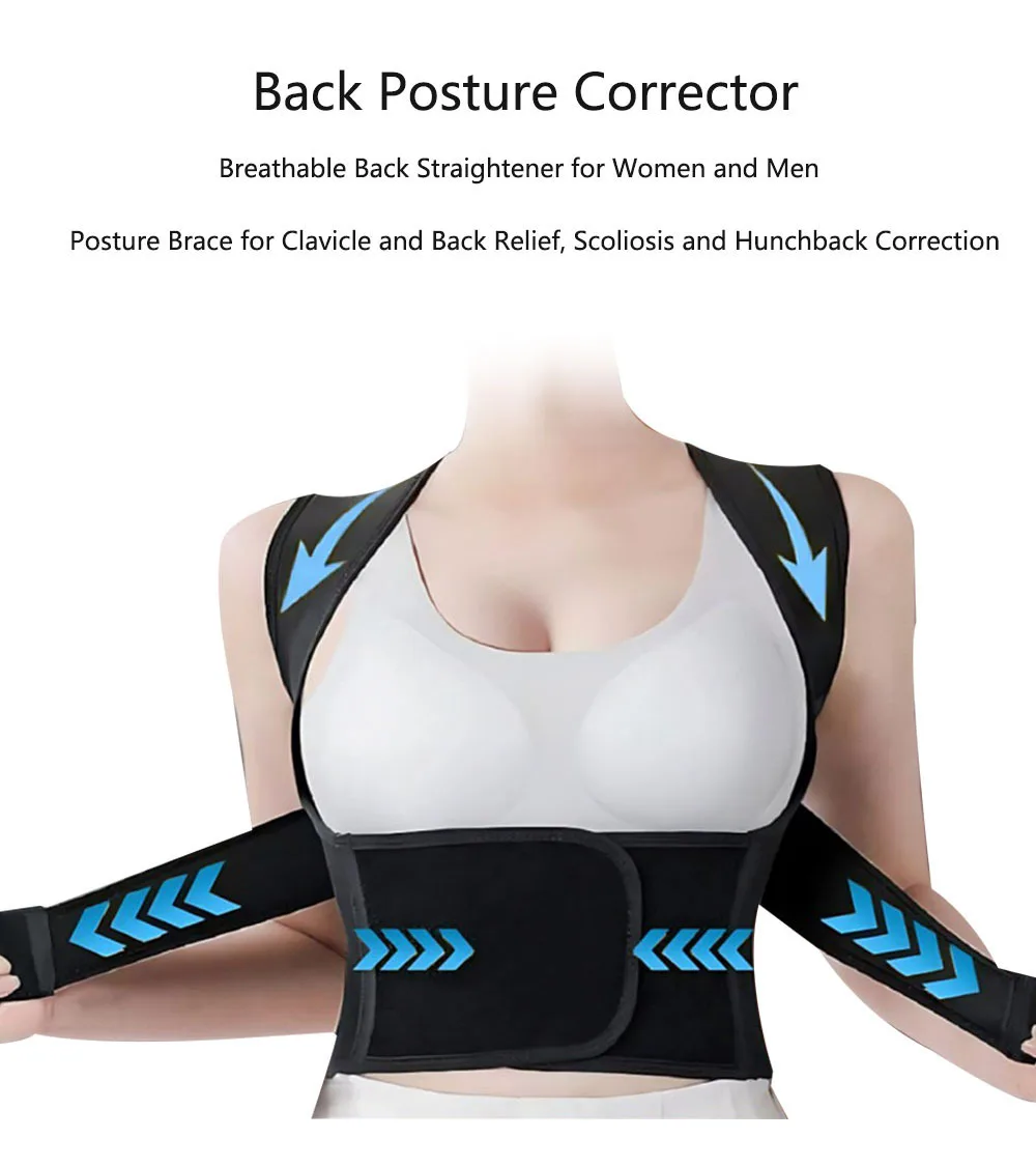 Back Brace Posture Corrector for Woman and Man Shoulder Straightener Adjustable Full Back Support Upper and Lower Pain Relief