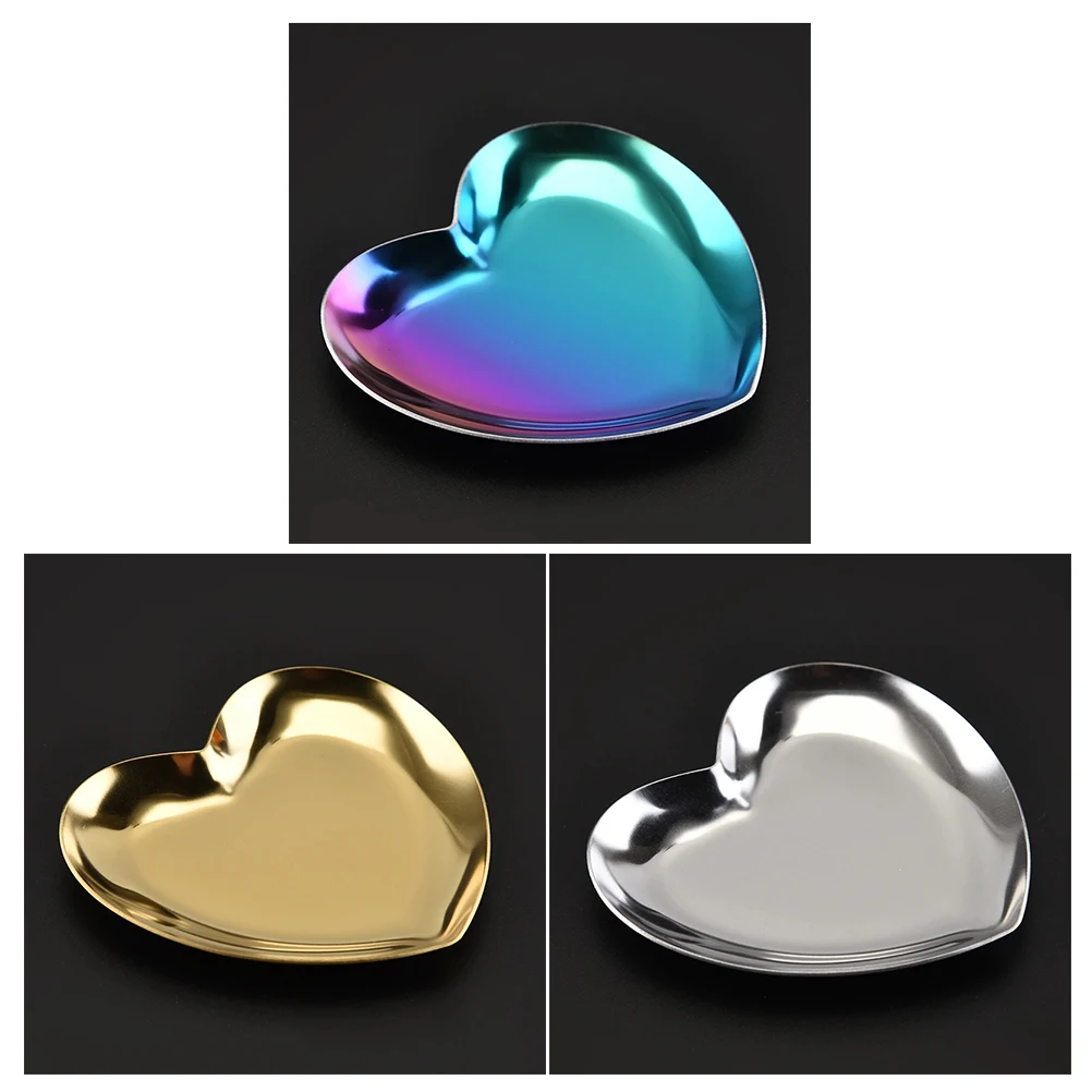 

Heart Shaped Jewelry Tray Metal Dish Decor Stainless Steel Plate Storage Home Decoration