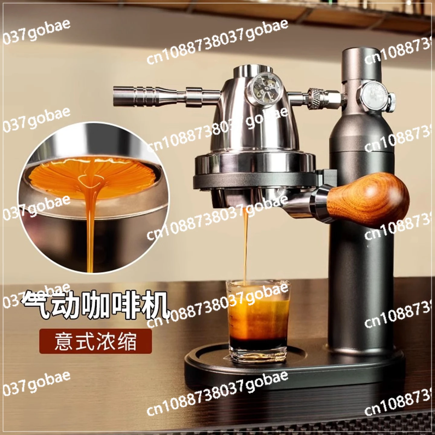 

Pneumatic Coffee Maker Camping Portable Espresso Extraction Set No Electricity Detachable 10bar Outdoor Coffee Machine