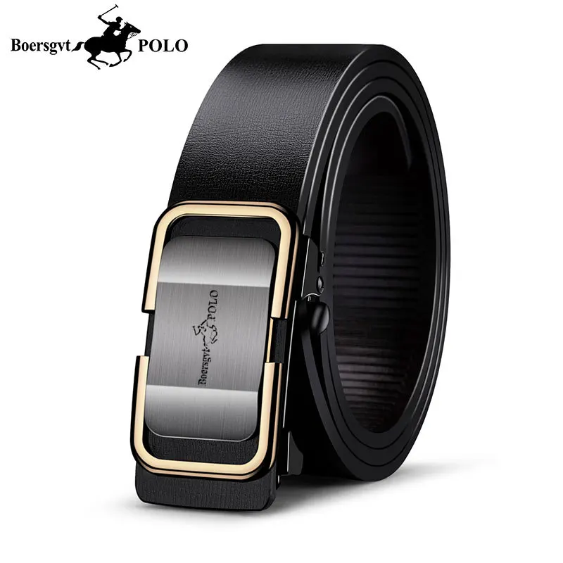 ​ ​ Модный деловой мужской ремень — кожаный пояс с автоматической пряжкой для профессионалов молодежи и среднего возраста, универсальный стиль