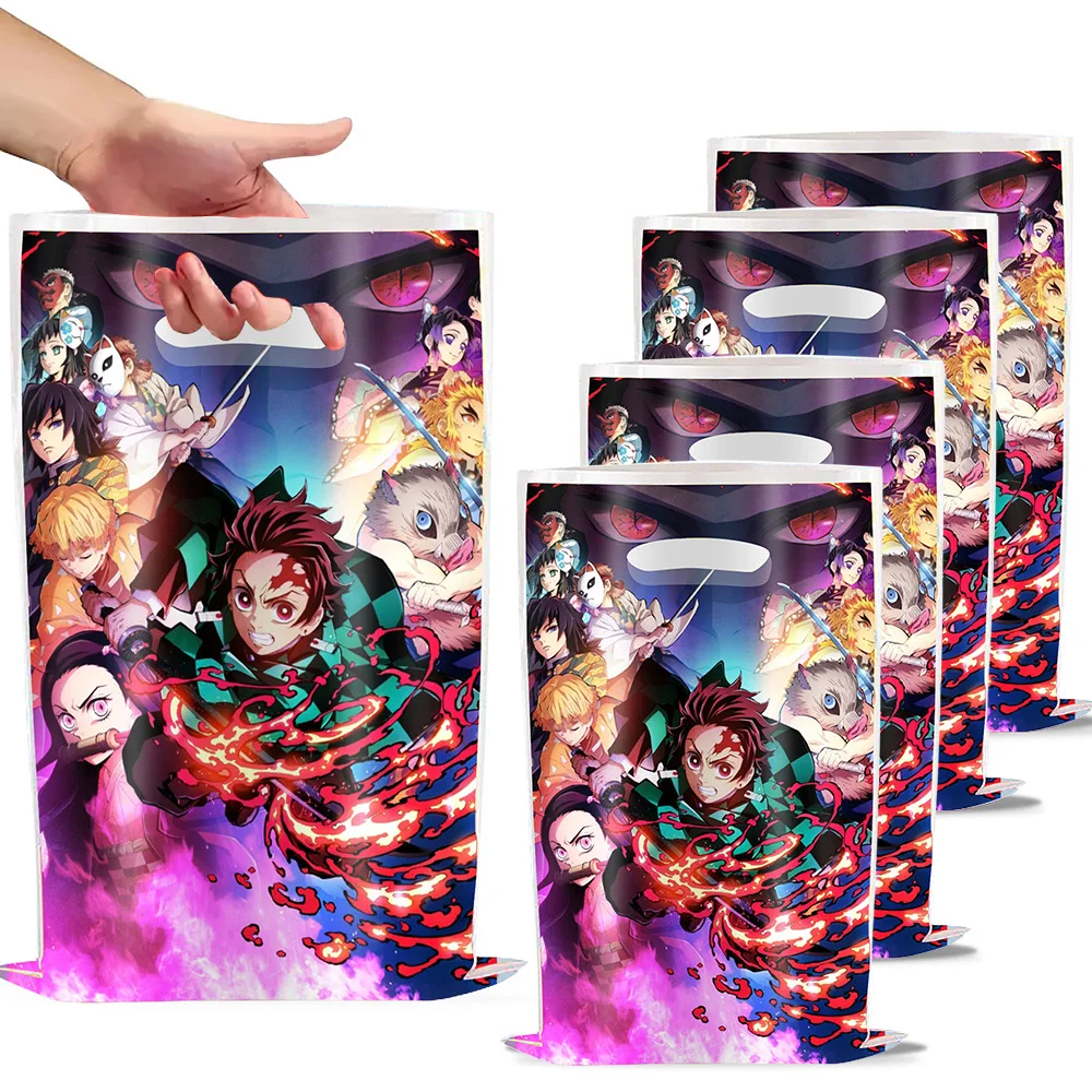 10/50pcs Demon Slayer Birthday Decoration Tanjirou Kamado Gift Bag Party Supplies Thanks Candy Gift Packing Box Cartoon Gift Box