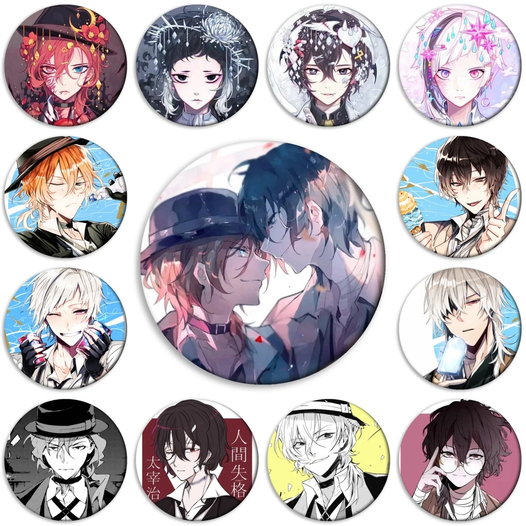 أنيمي بونغو الضالة الكلاب ناكاهارا Chuuya Oguri Mushitarou Ryunosuke Akutagawa تأثيري حلي شارة دبوس SPTE صفيح بروش ﻿