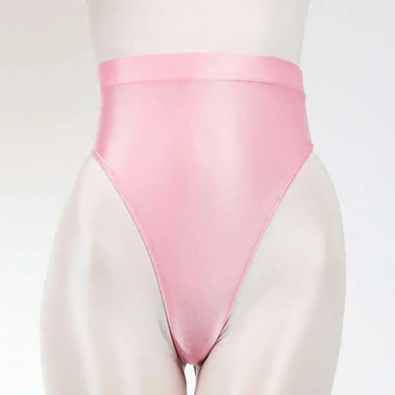 Nieuwe Vrouwen Hoge Taille Glanzende G-String Sexy Dunne Glanzende Transparante Nylon Spandex String Vrouwelijke Doorschijnende T-Back Slipje Ondergoed M-2XL