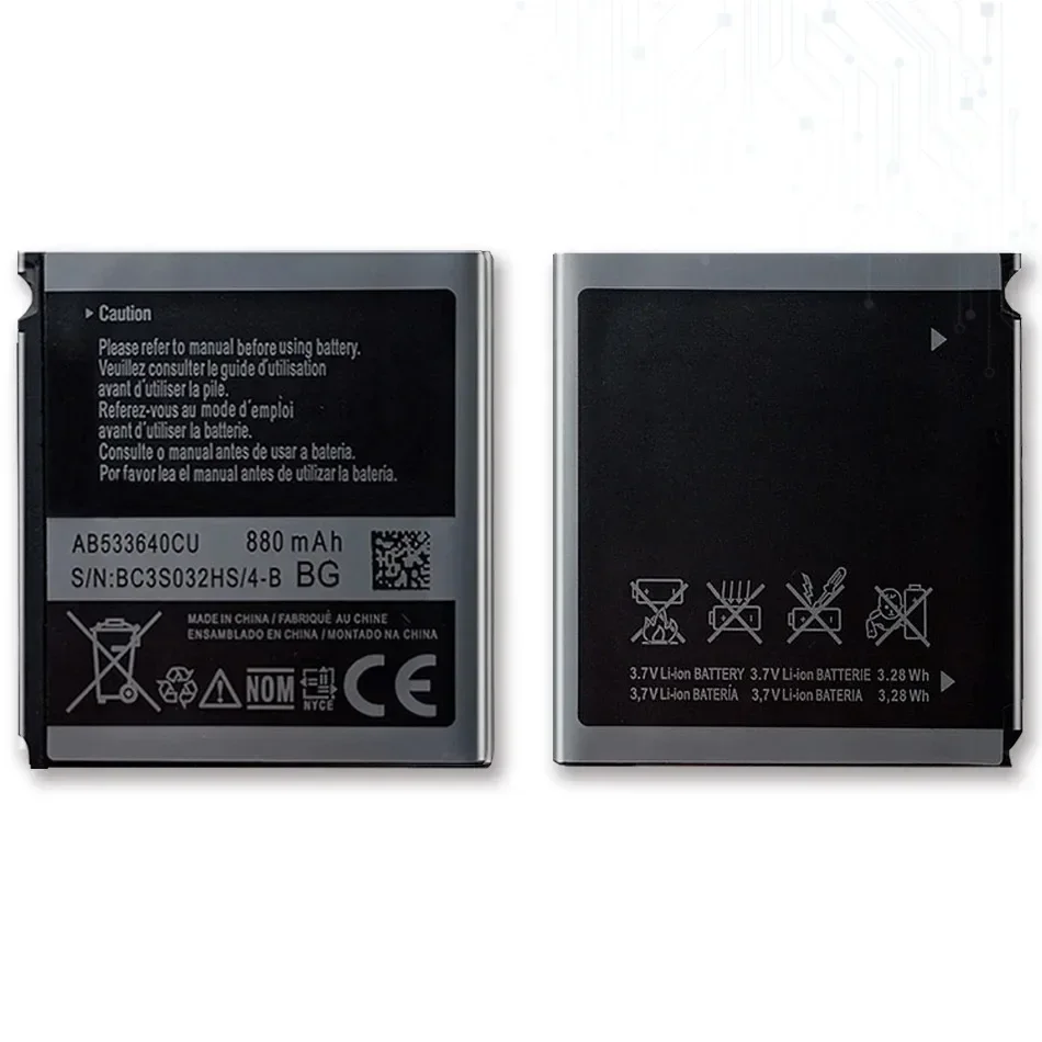 AB533640CC AB533640CU/CK/CE Battery For Samsung S6888 S3710 S3600C GT-S3600i S3930C S3601C S5520 S569 880Mah With Track Code