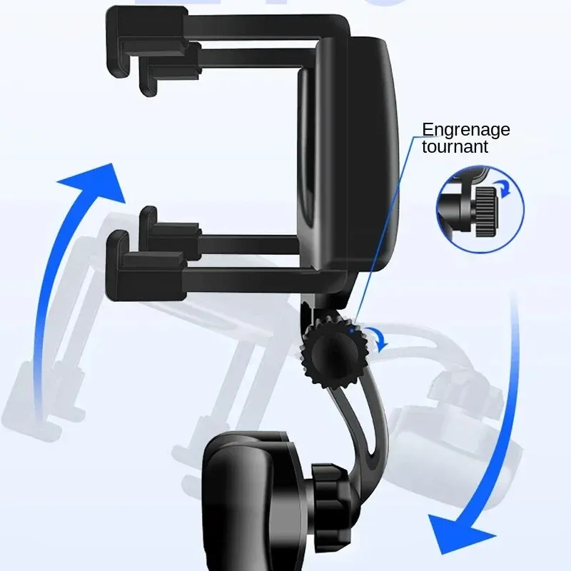 Car Phone Holder Rearview Mirror Mount Car Phone Bracket Navigation GPS Stand Foldable Adjustment Holder Cell Phone Support