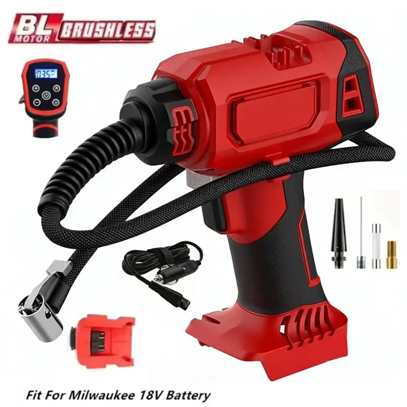 يصلح لميلووكي 18 فولت بطارية مضخة هواء كهربائية اللاسلكي سيارة الإطارات التلقائي نافخة يده ضاغط الهواء أدوات كهربائية