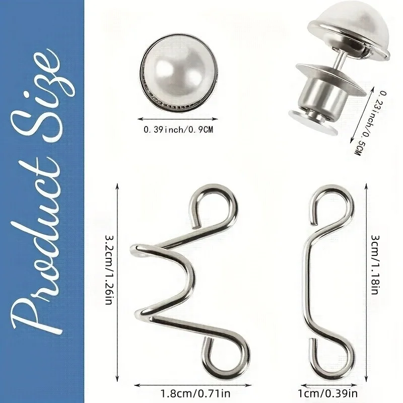 1Set-4Set Extender Button Adjustable Waist Buckle Set Jean Button Pins Tighten Waist Jeans No Sewing Button Garment Accessories