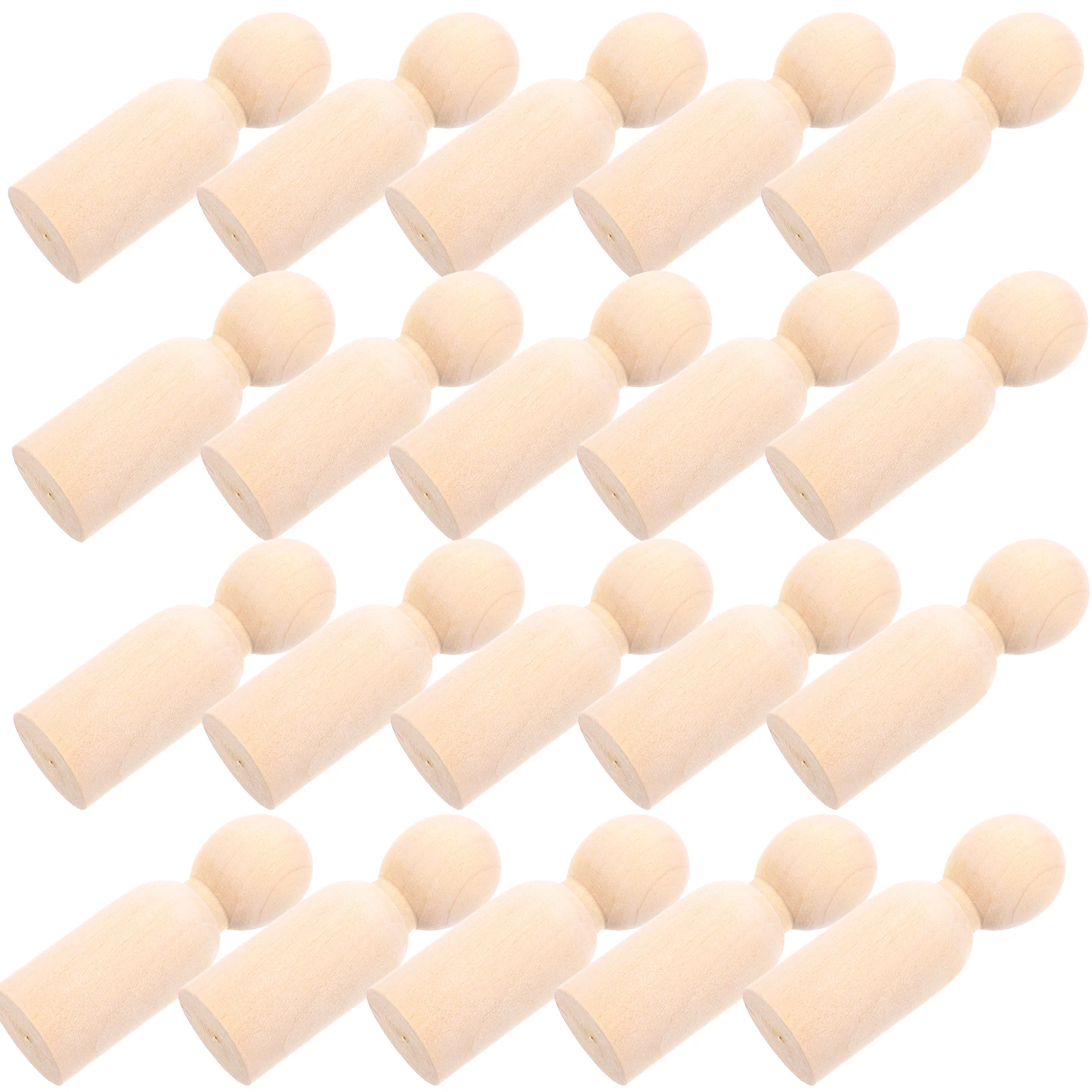 

20 Pcs Doodles Decorations Paintable Peg People Unfinished Wooden Peg People Wood Figures Craft Supplies