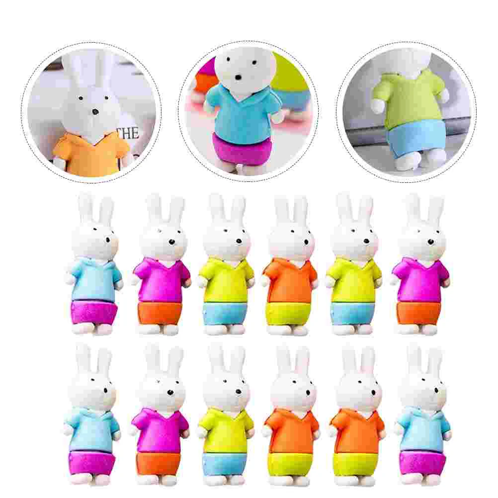 

12 Pcs Eraser Mini Erasers Rabbit for Kids Party Favors Animal Kneaded Fun Students Bulk Child