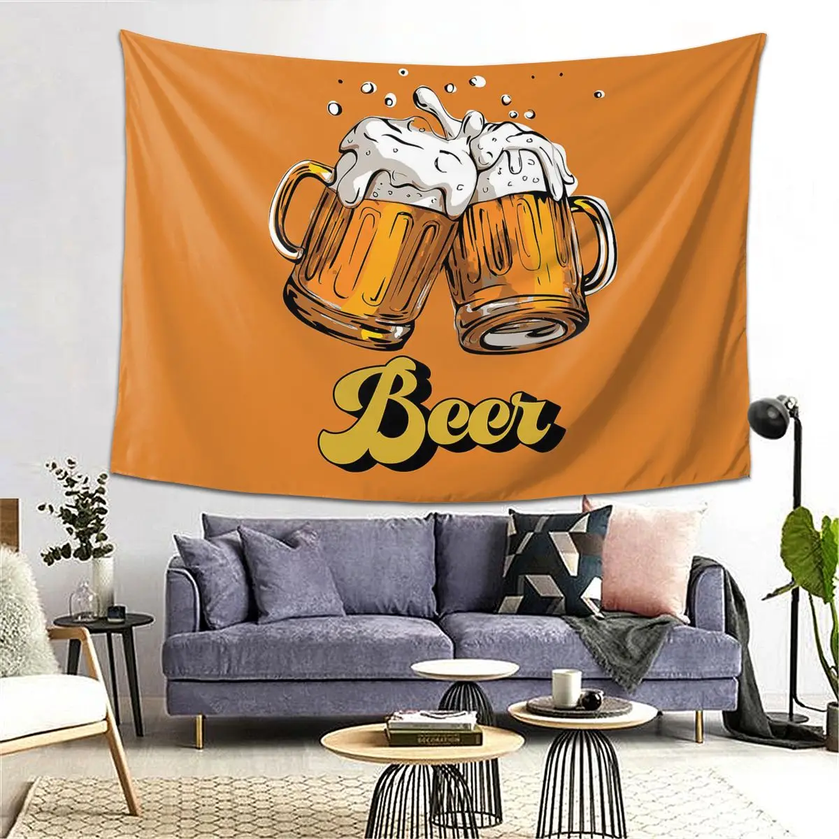 

Beer Tapestry Decor Art Aesthetic Tapestries for Living Room Bedroom Home Wall Cloth Wall Hanging