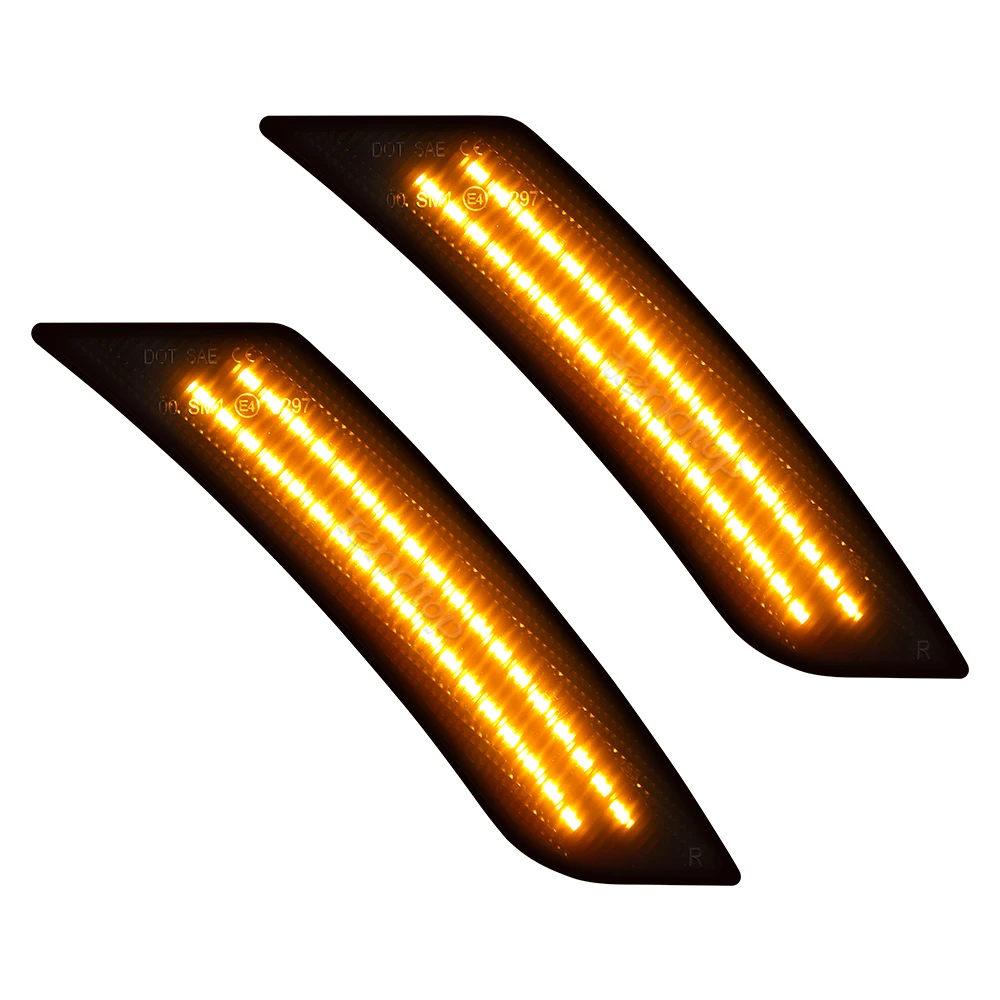 Smoked Amber LED Car Parking SignalsSide Marker Light For 2019-2024 Chevy Blazer 2017-2024 Cadillac XT5 2013 2014 Cadillac ATS view 4