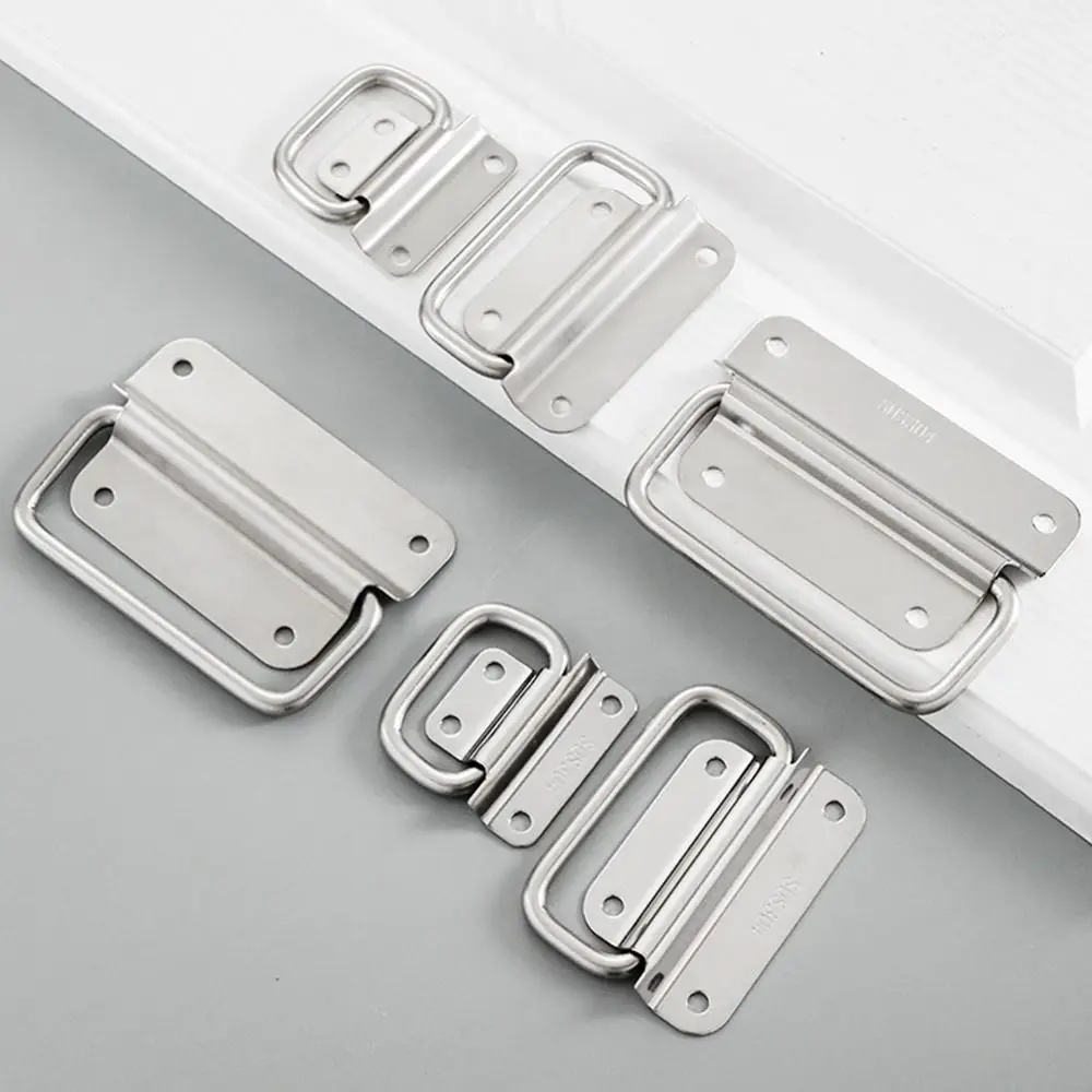 201/304 Stainless Steel Door Handle Box Handle Cabinet Drawer Wardrobe Door Handle with Screws Durable Hardware Accessories