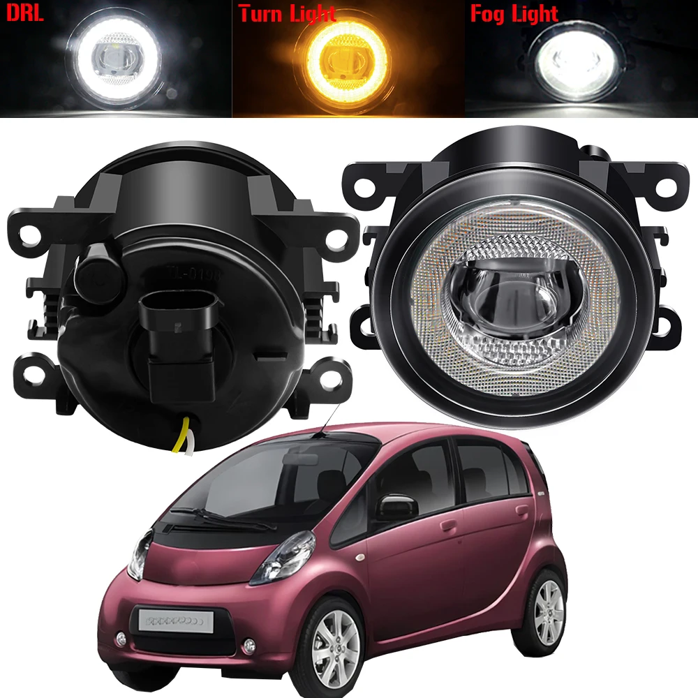 2 X Car Angel Eye Fog Light Assembly H11 LED Fog Turn Signal Daytime Running Lamp 30W 12V For Citroen C-Zero Czero 2010-2018