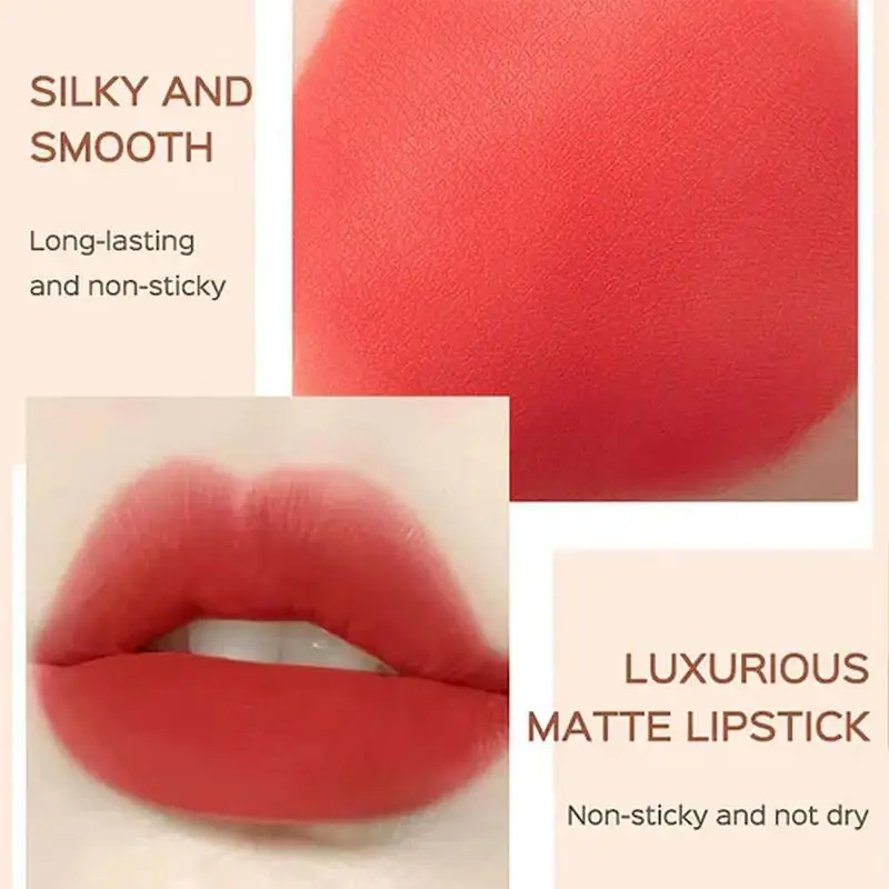 Brillo de labios mate de terciopelo de larga duración, lápiz labial Sexy, maquillaje de labios, belleza roja, taza antiadherente, brillo de labios impermeable