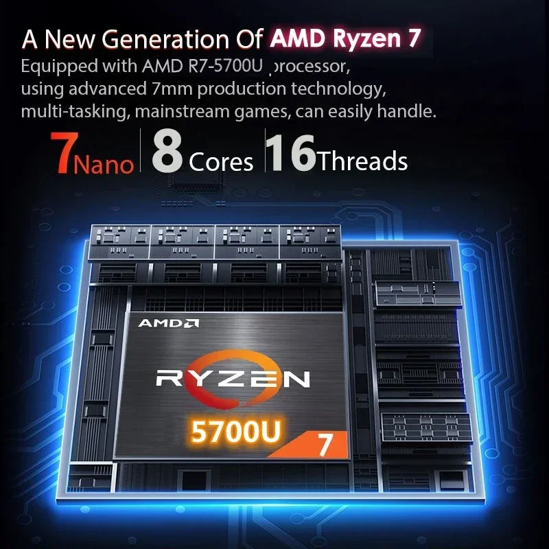 AMD Ryzen 7 5700U 15.6 Inch Powerful Gaming Laptops Max Ram 64GB DDR4 MAX Rom 4TB SSD Windows10 11 Pro Notebook Bluetooth WIFI