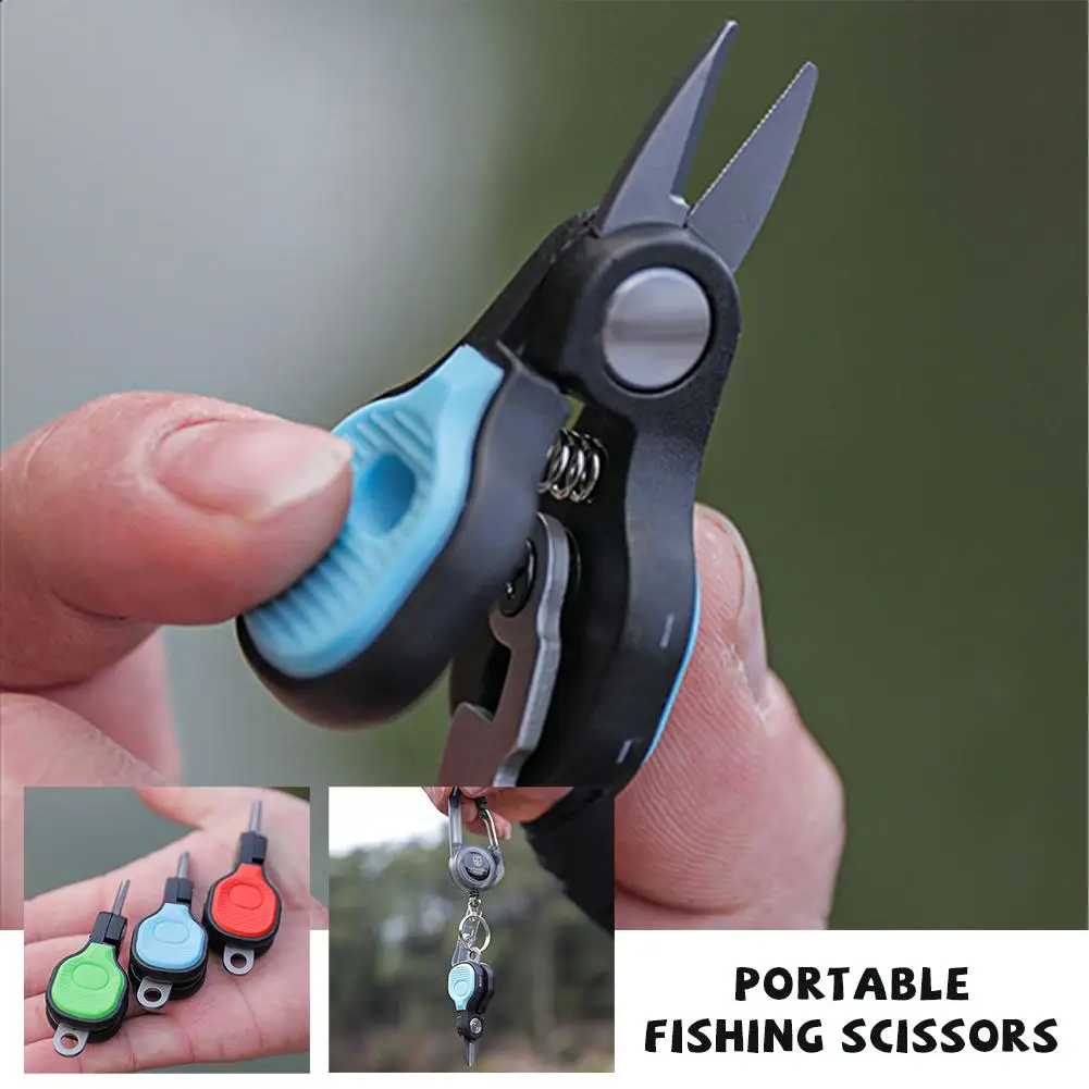 Portable Stainless Steel Lure Scissors Fishing Line PE Line Cutter Saw-tooth Edge Fishing Scissors Professional Fishing Tools