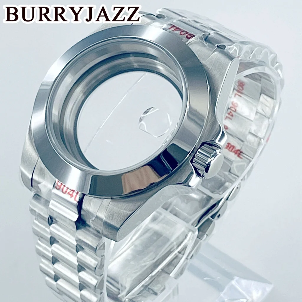 BURRYJAZZ 40mm NH35 NH36 NH34 NH38 NH70 NH72 ETA2824 PT5000 Watch Case Sterile Case Sapphire Glass Presidential Bracelet