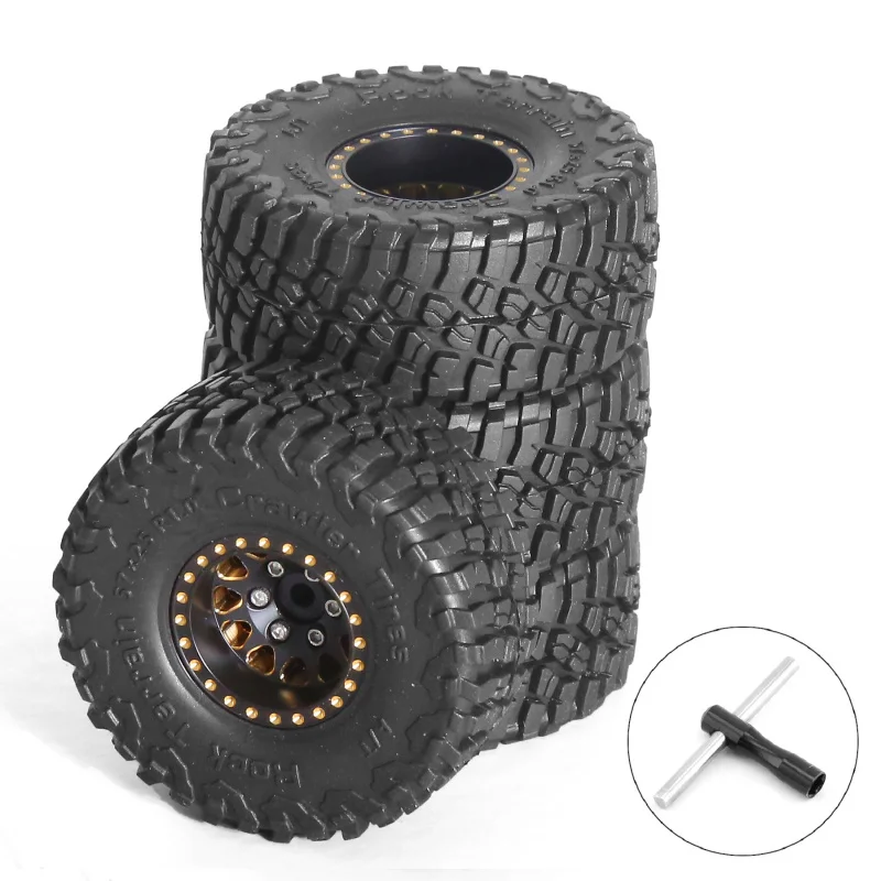 Cerchioni e ruote RC Full Brass 1.0 Beadlock per 1/18 1/24 Trx4m SCX24 FCX24 RC Crawler Car, 4 pezzi