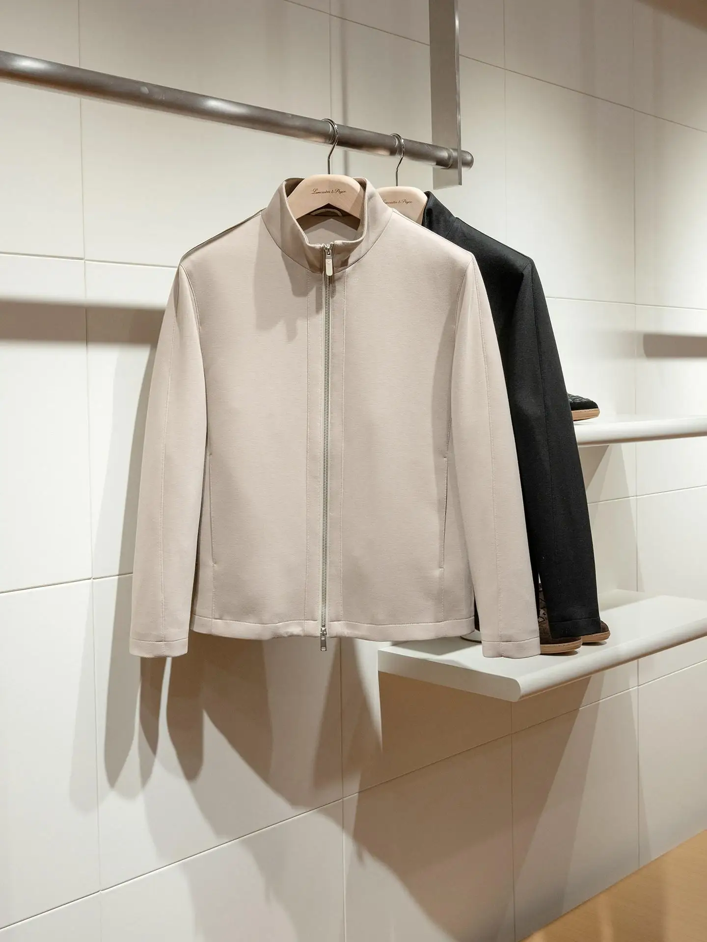 Silkworm wool fiber blend spring stand up collar men's casual jacket jacket versatile and fashionable
