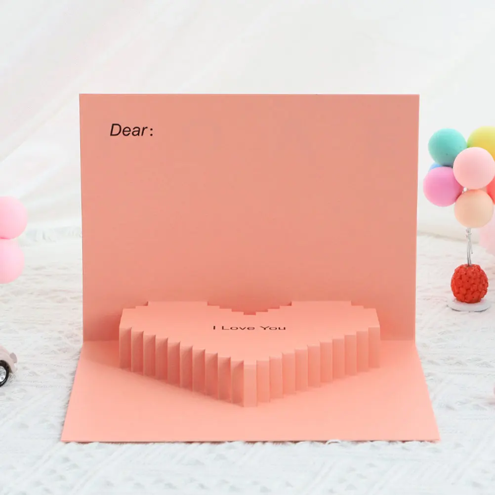 

2Pcs 3D Greeting Valentine Day Strip For Football 3D Greeting Gift Love Handmade Paper Cards Festival Party Cards