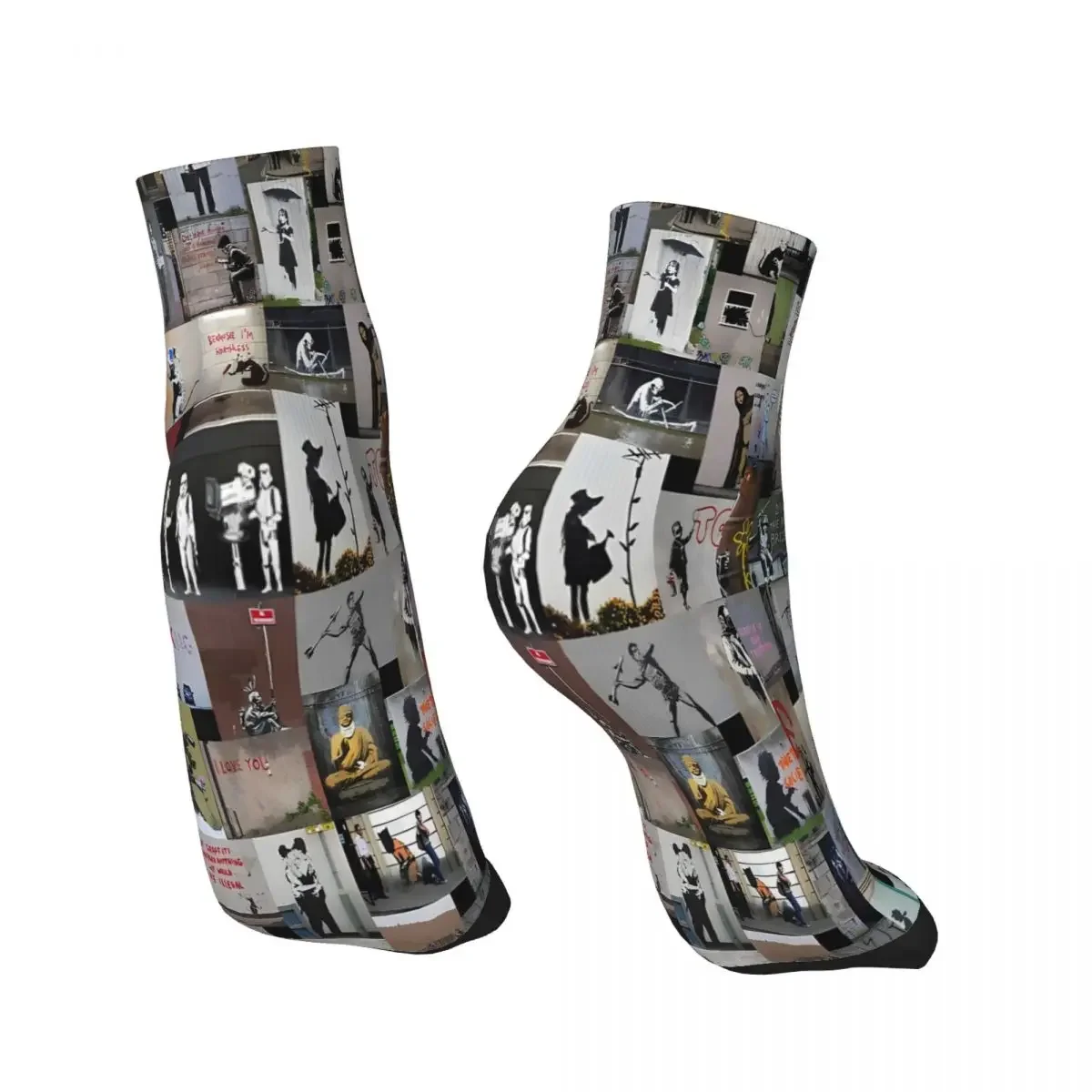 Banksy Ankle Socks Male Mens Women Winter Stockings Printed