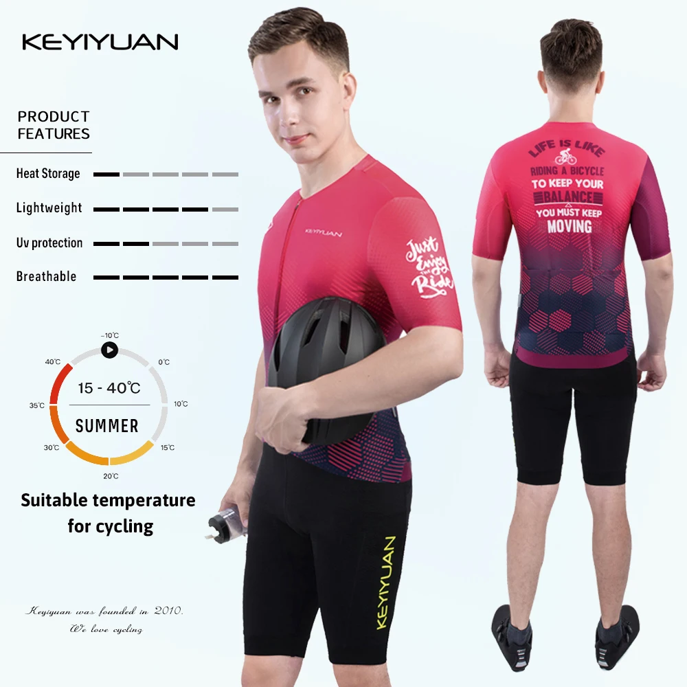 KEYIYUAN Factory Direct Sales Of New Summer Thin Men's Short-sleeved Cycling Suits And Outdoor Cycling And Racing Equipment