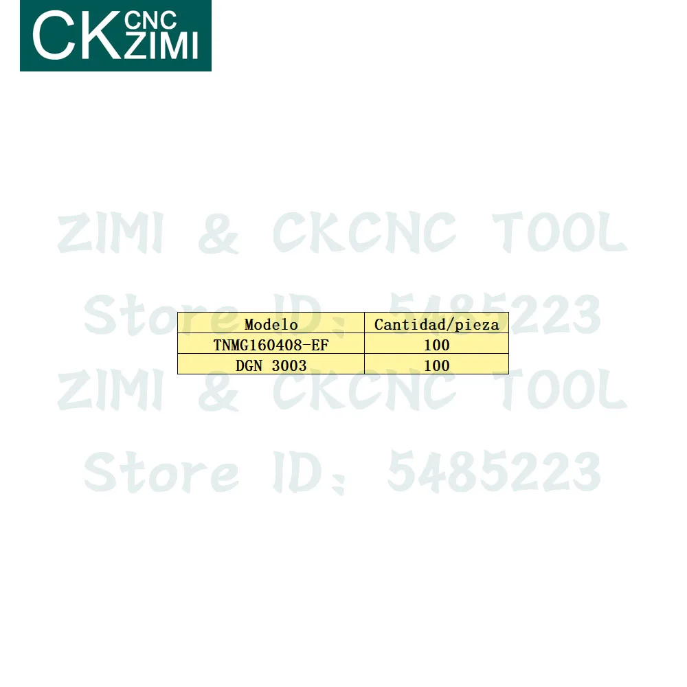 

TNMG160408-EF+DGN 3003 Tungsten Carbide Insert End Mill CNC Tool for Metalworking