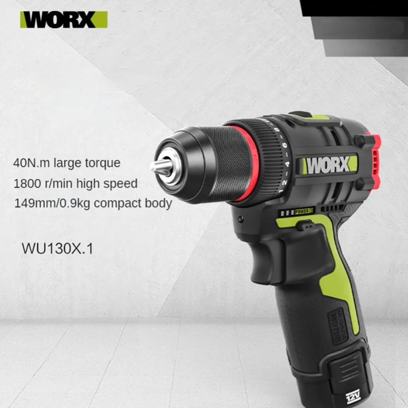 WORX WU130X Cordless Electric Impact screwdriver 12V 40Nm Brushless Motor for Home Improvement Carpentry Metalworking