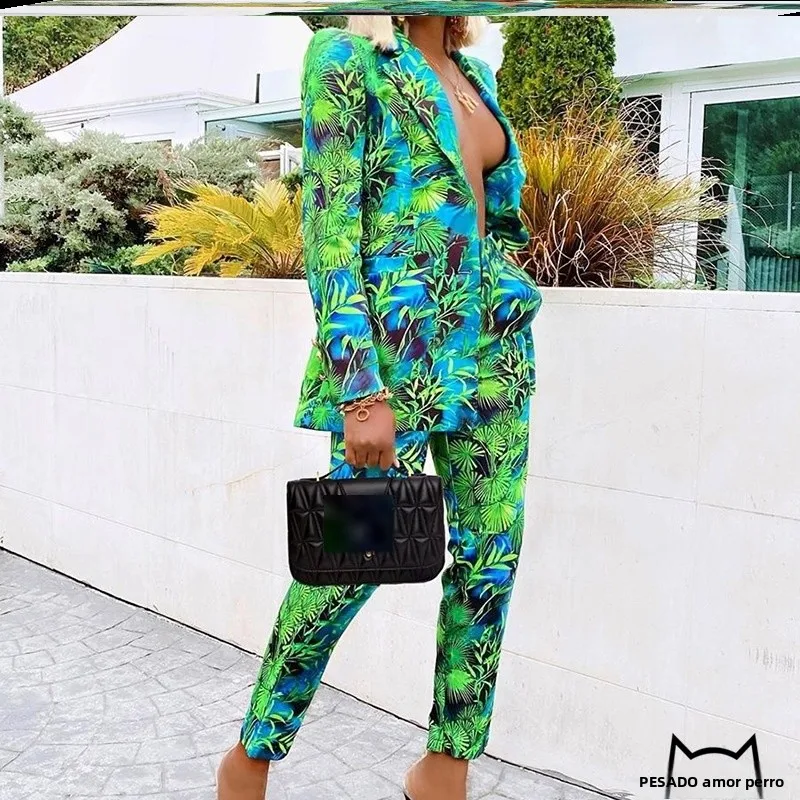 

een Faion Suit Set Women's Commute Sle Two-Piece Suit Autumn 2023 Polyester Blend Busin Casual Ladies Outfit