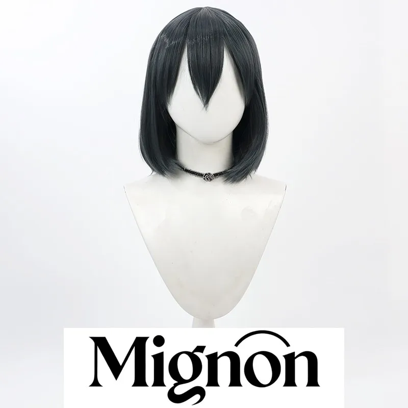 Senpai é um menino Aoi Saki peruca cosplay verde escuro corte bob presente de Halloween