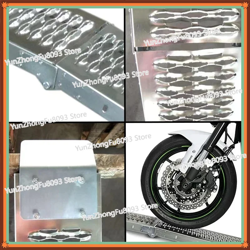 Aluminum Folding Motorcycle Loading Ramp 350kg Single Load-bearing 1PC Ramps for ATV Pick-up Climb Metal Ladder