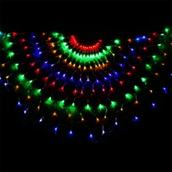 Festival 3.2*0.6M 420LED 3 Peacock String Lights Outdoor Mesh Net Led Fairy Lights Christma Wedding New Year Decor Garland Lamp