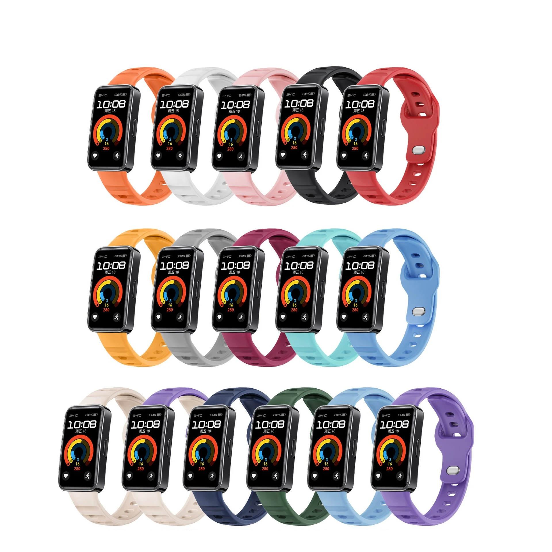 Silicone Watch Strap with Reverse Buckle Suit for Huawei Watch Band 8/9/10 Universal Silicone Strap