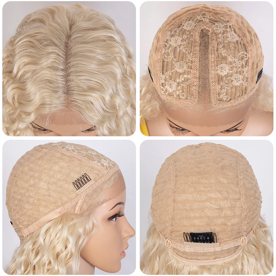 Edle synthetische Lace-Front-Perücke, 30 Zoll lange, lockige Haarperücke, Lace-Front-Afro-Perücke mit krausen Locken für Damen, Lace-Front-Perücke – Detail 12