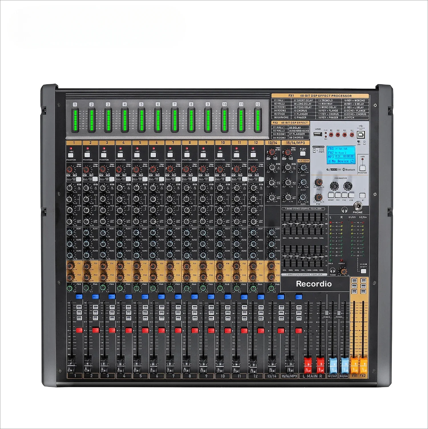 GAX-TFB16 New TFB Series Mixer 16-channel Stage DJ Mixer With Sound Card 4 Group Output AUX Audio Mixer