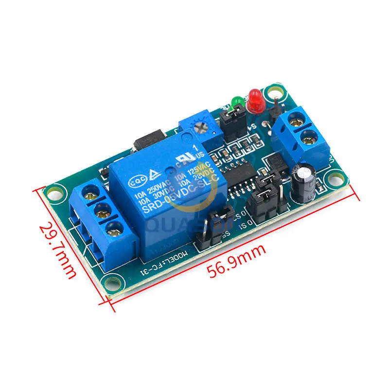 DC 12V Time Relay Module Normal Open Time Delay Relay Timing Timer Relay Control Switch Adjustable Potentiometer LED Indicator