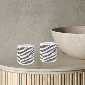 2Pcs Zebra Print Toilet Paper Creative 3D Textured Bathroom Tissue Soft Durable Animal Pattern Fun Decor Zebra Cake