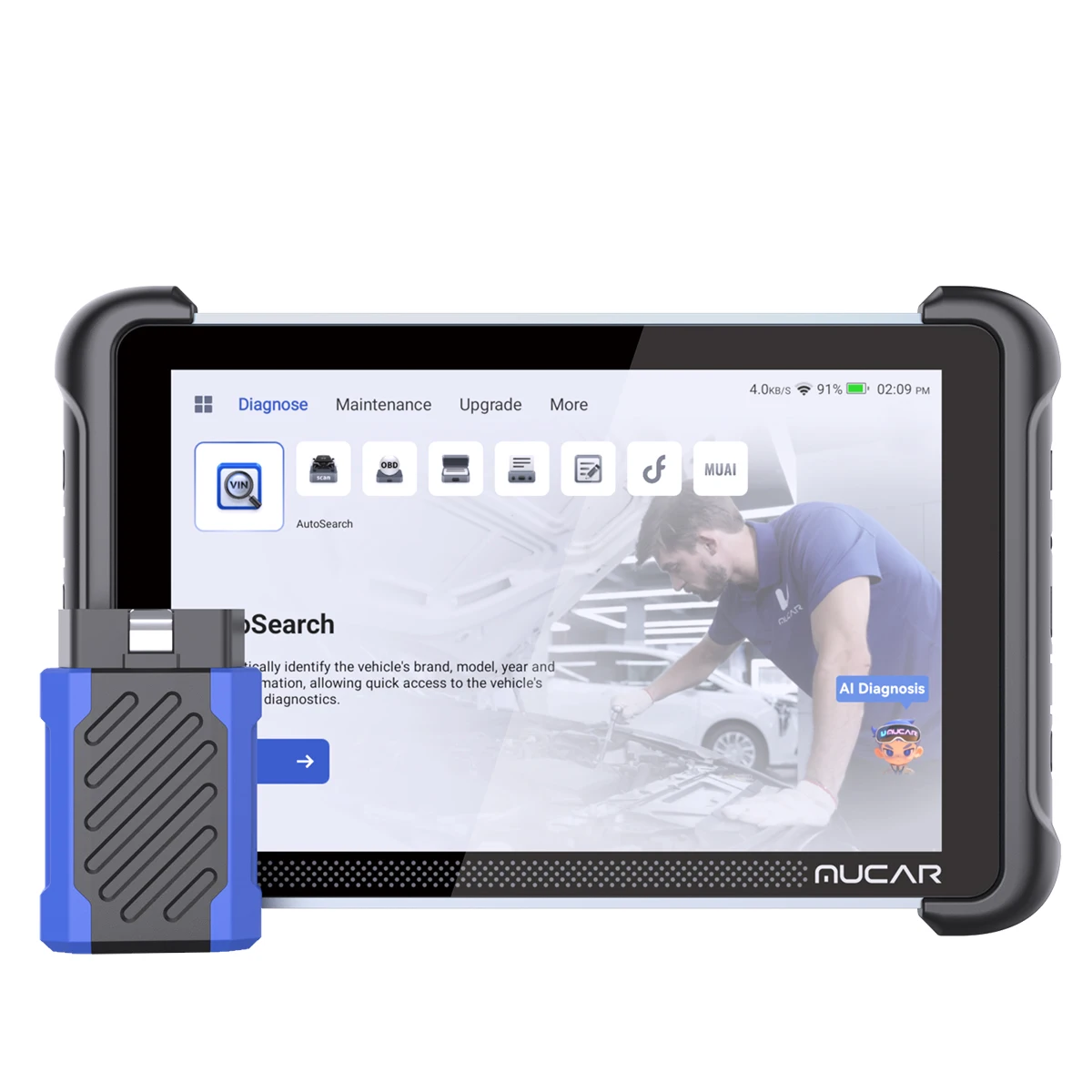 MUCAR 892BT Professioneller Auto-OBD2-Scanner, ECU-Kodierung, bidirektional, 35 Reset-Funktionen, DOIP CANFD, lebenslang kostenlose KI-Diagnose-Scan-Tools