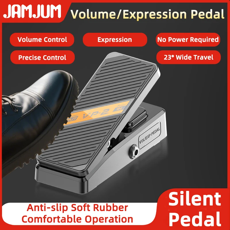 JAMJUM VP-2 Passive Volume & Expression Pedal for Guitar, No Power Supply Required, Anti-Slip Silent Foot Pedal