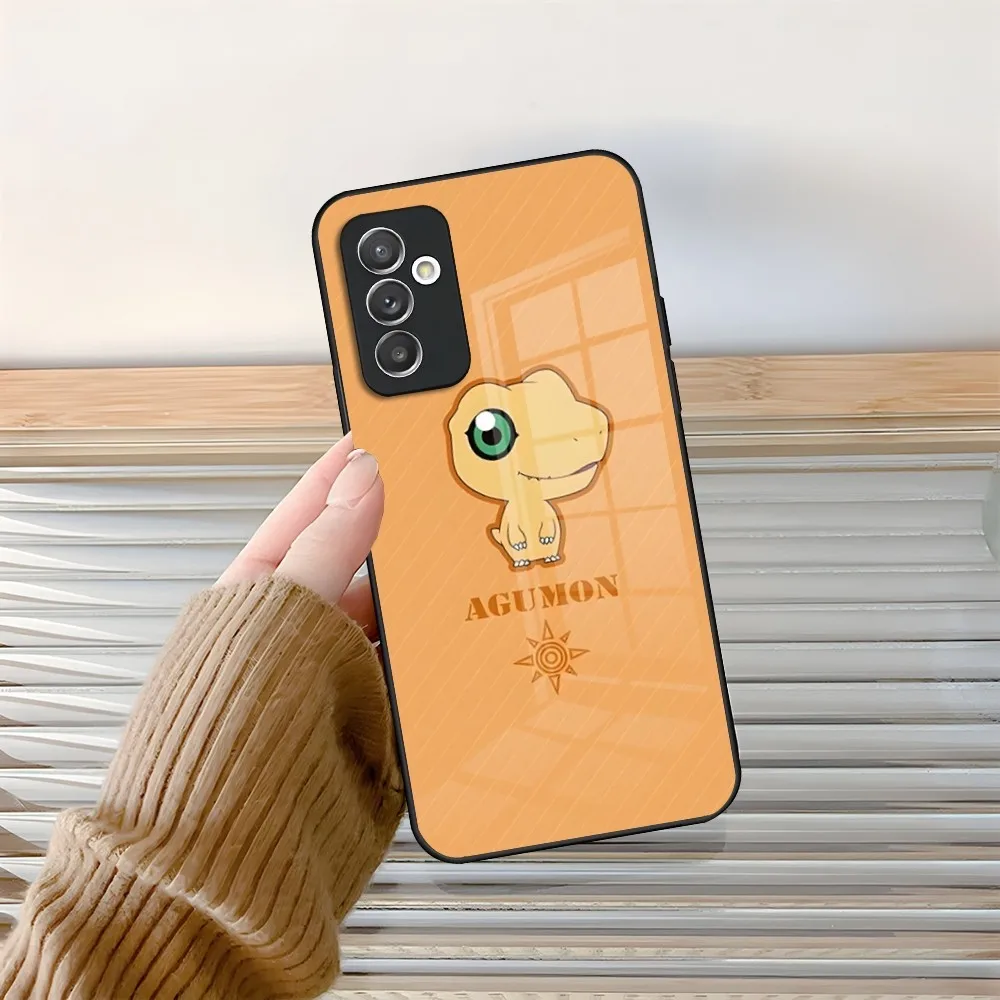 Cartoon Digimon Phone Case Glass for Samsung Galaxy S24 S20 S21 S22 S23 Ultra Fe Plus A34 A54 A24 A52 A53 M54 Cover