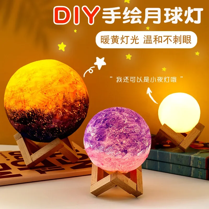 Maglev 3D moon lamp hand-painted planet star  kindergarten handmade material package night bedside table