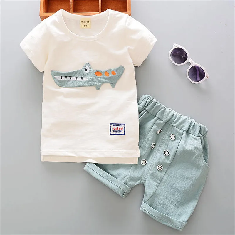 New Summer Baby Girls Clothes Suit Children Boys Cartoon Casual T-Shirt Shorts 2Pcs/Set Toddler Fashion Clothing Kids Tracksuits