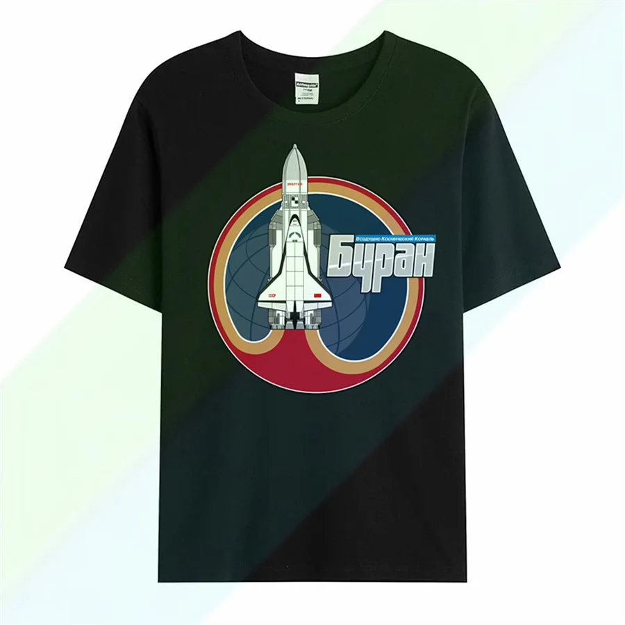 

BURAN Soviet Space Shuttle T-shirt 100% pure cotton round neck summer short sleeved casual men's T-shirt size s-3XL