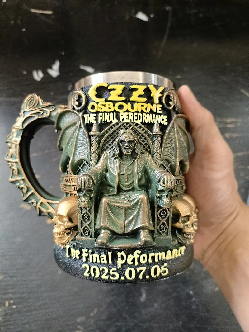 

Halloween Ozzy Osbourne Commemorative Mug Stainless Steel Skull Water Cup Beer Mug Coffee Cup Drinking