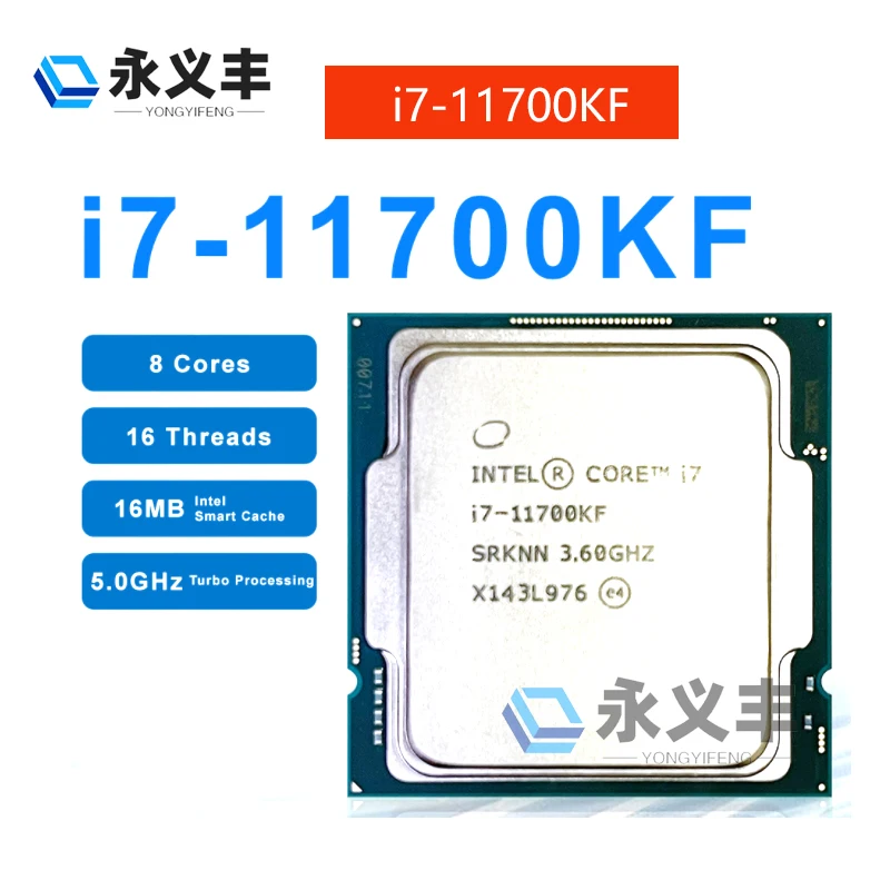 Intel New Core i7-11700KF i7 11700KF  i711700KF   11700KF  3.6GHz Octa-core 16-thread CPU processor 125W LGA 1200 Processador