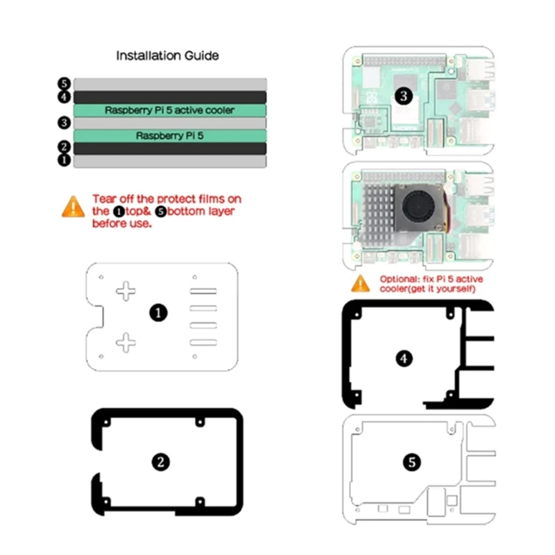 Sleek Acrylic Enclosure for 5 Improve Cooling and Aesthetics Dropship