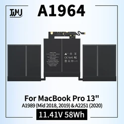 A1989 A2251 Laptop Battery A1964 Replacement for MacBook Pro 13 Inch A1989 (Mid 2018, 2019) & A2251 (2020) EMC 3214 3358 3348