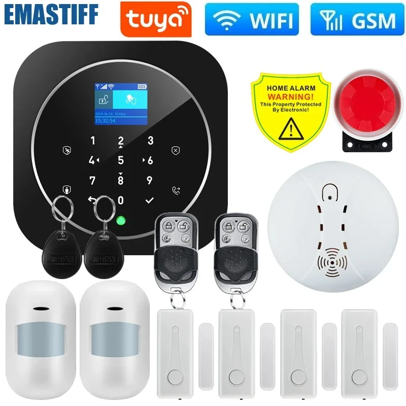 

GSM WIFI Беспроводная система сигнализации TUYA APP Домашняя охранная сигнализация